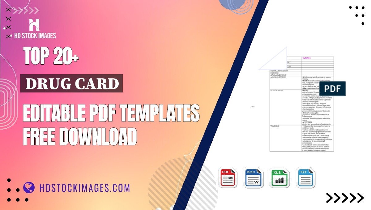 Top 20+ Drug Card Editable PDF Templates Free Download