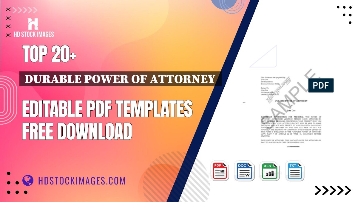 Top 20+ Durable Power Of Attorney  Editable PDF Templates Free Download