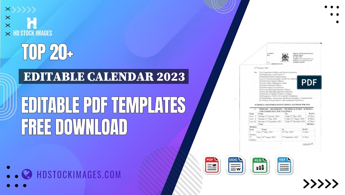 Top 20+ Editable Calendar 2023 Editable PDF Templates Free Download