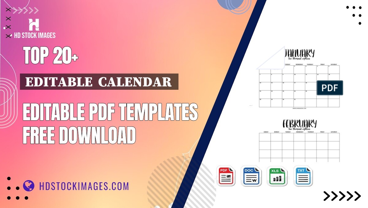 Top 20+ Editable  Calendar  Editable PDF Templates Free Download