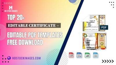 Top 20+ Editable Certificate  -  Editable PDF Templates Free Download