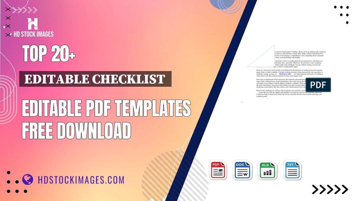 Top 20+ Editable Checklist  Editable PDF Templates Free Download