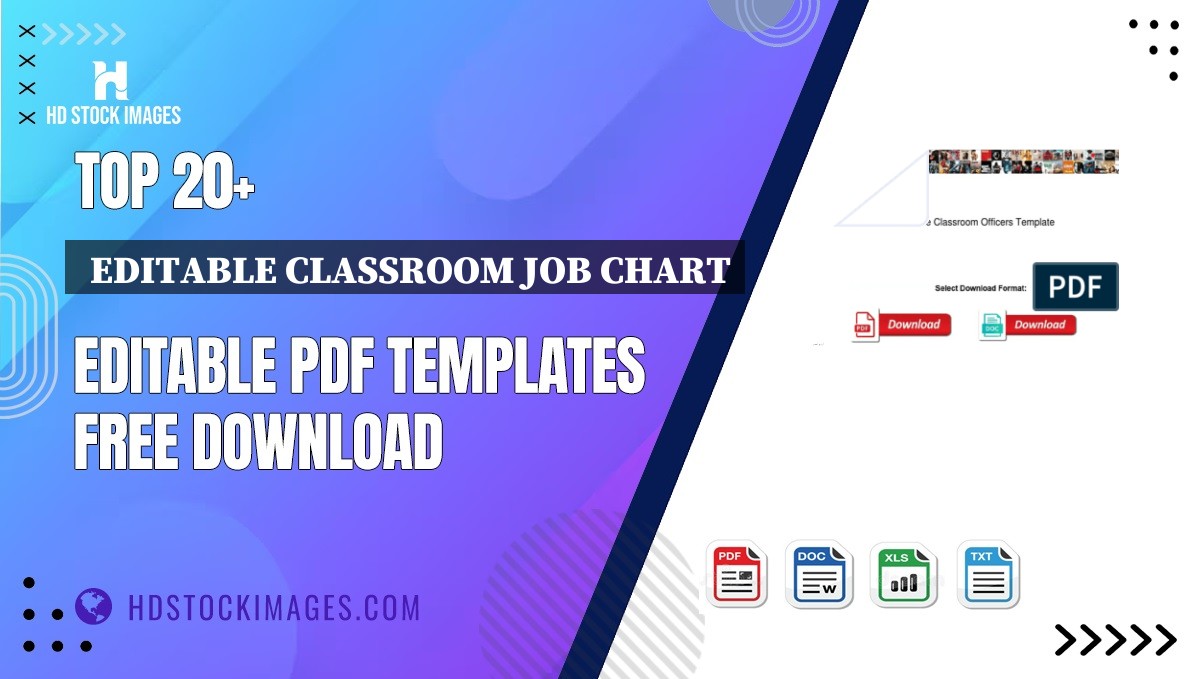 Top 20+  Editable Classroom Job Chart Editable PDF Templates Free Download