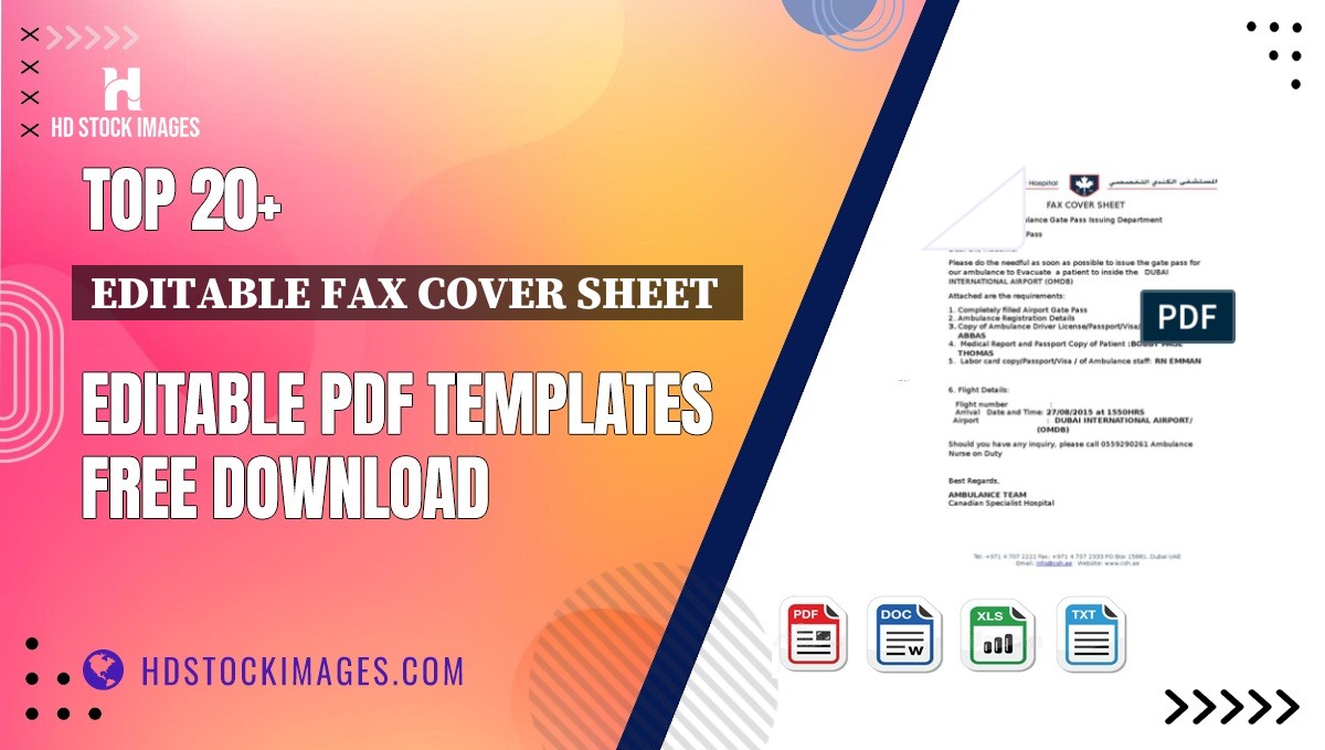 Top 20+ Editable Fax Cover Sheet  Editable PDF Templates Free Download