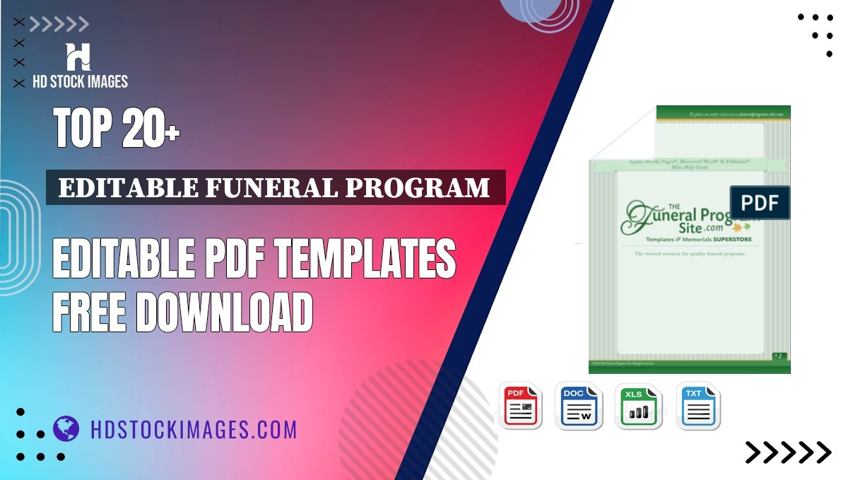 Top 20+ Editable Funeral Program  Editable PDF Templates Free Download