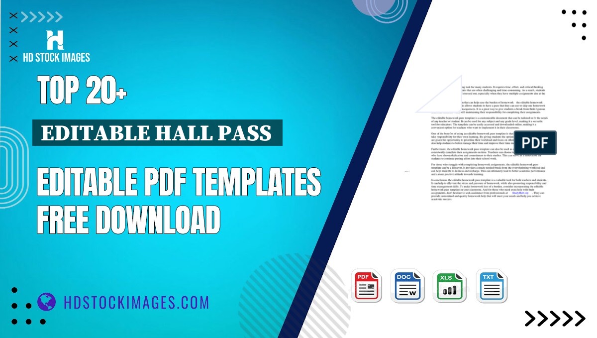 Top 20+ Editable Hall Pass  Editable PDF Templates Free Download