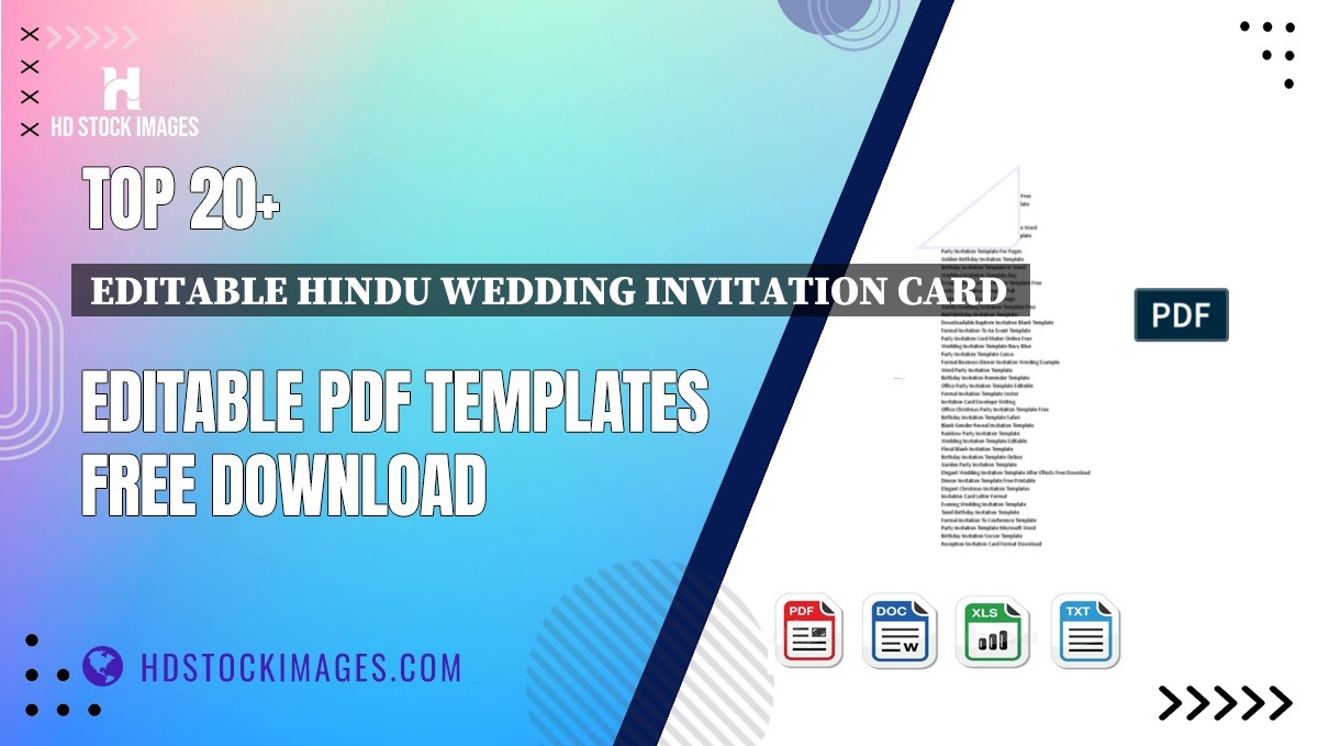 Top 20+ Editable Hindu Wedding Invitation Card  Editable PDF Templates Free Download