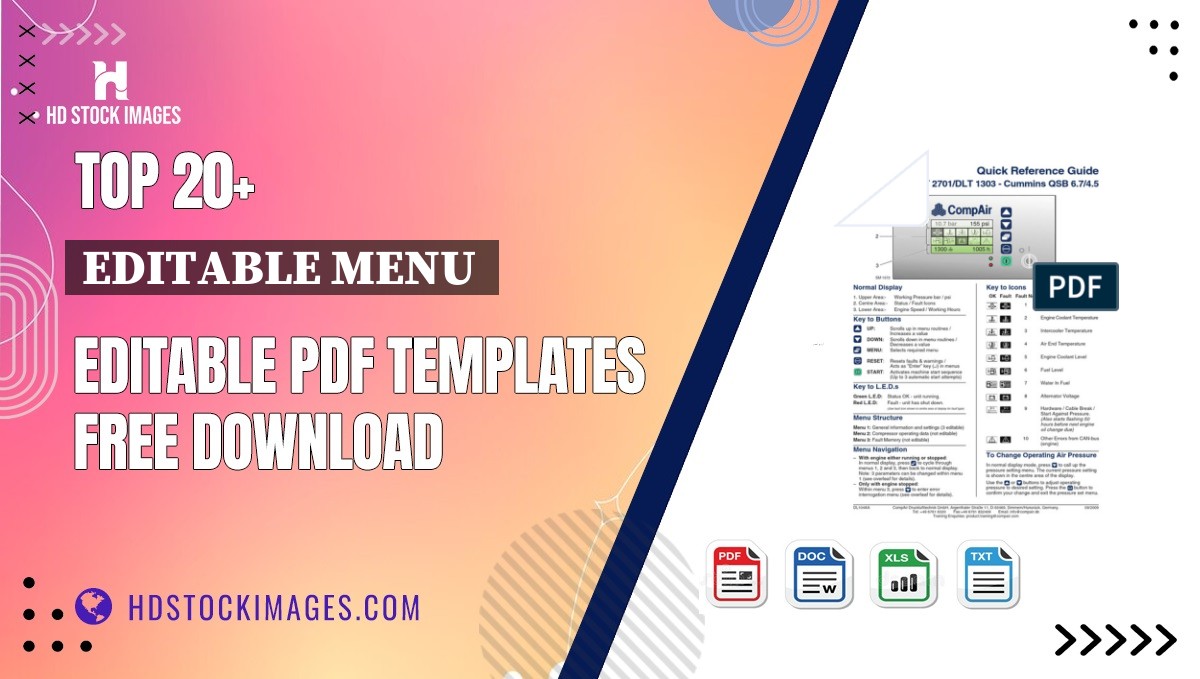 Top 20+ Editable Menu  Editable PDF Templates Free Download