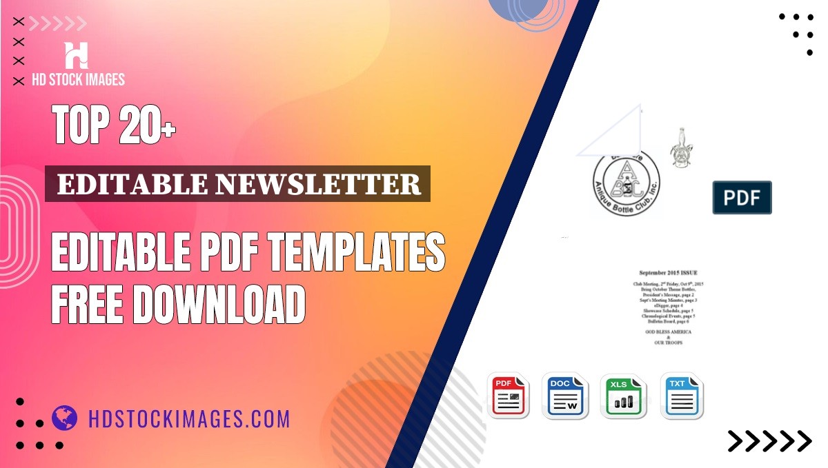 Top 20+ Editable Newsletter Editable PDF Templates Free Download