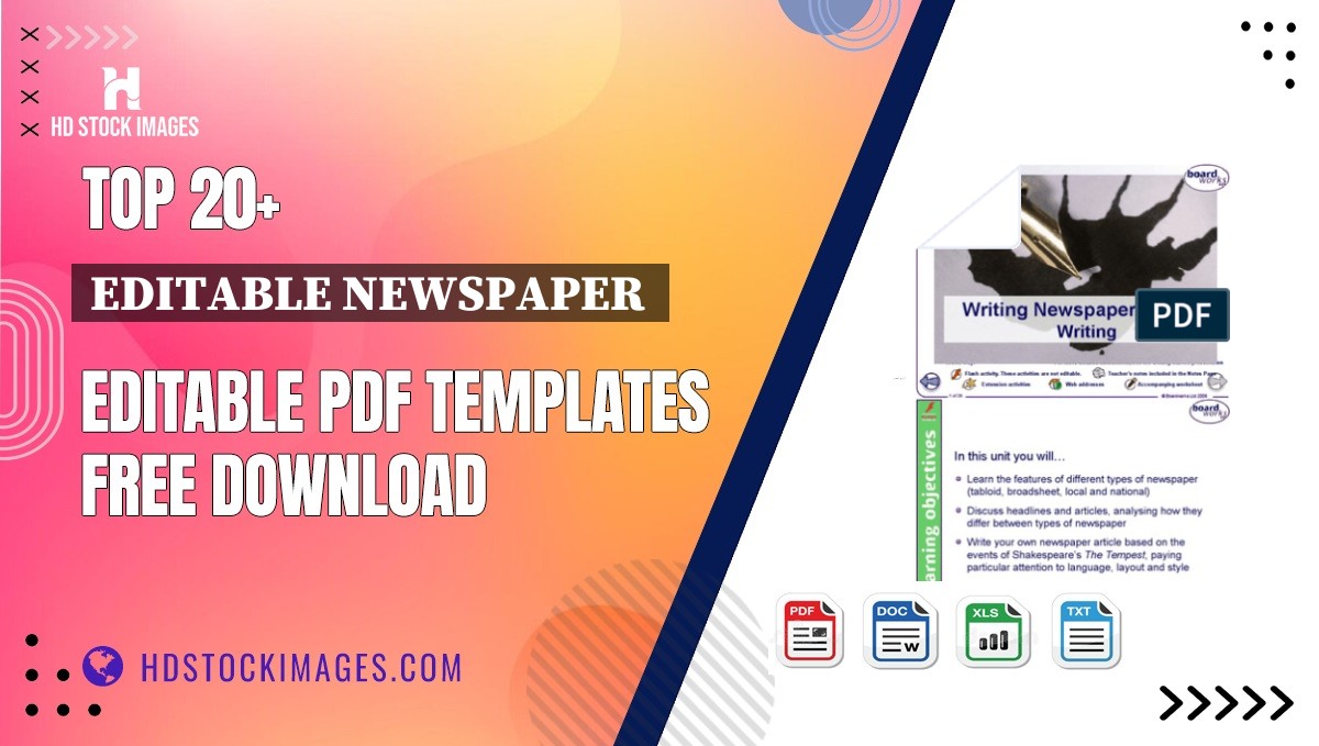 Top 20+ Editable Newspaper  Editable PDF Templates Free Download