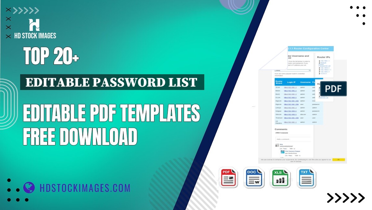 Top 20+ Editable Password List  Editable PDF Templates Free Download