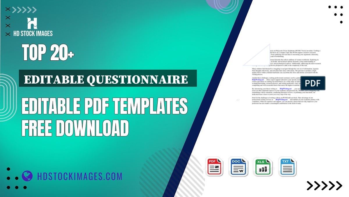 Top 20+ Editable Questionnaire   Editable PDF Templates Free Download