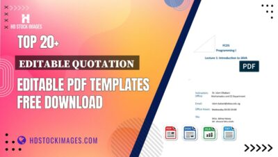 Top 20+ Editable Quotation  Editable PDF Templates Free Download