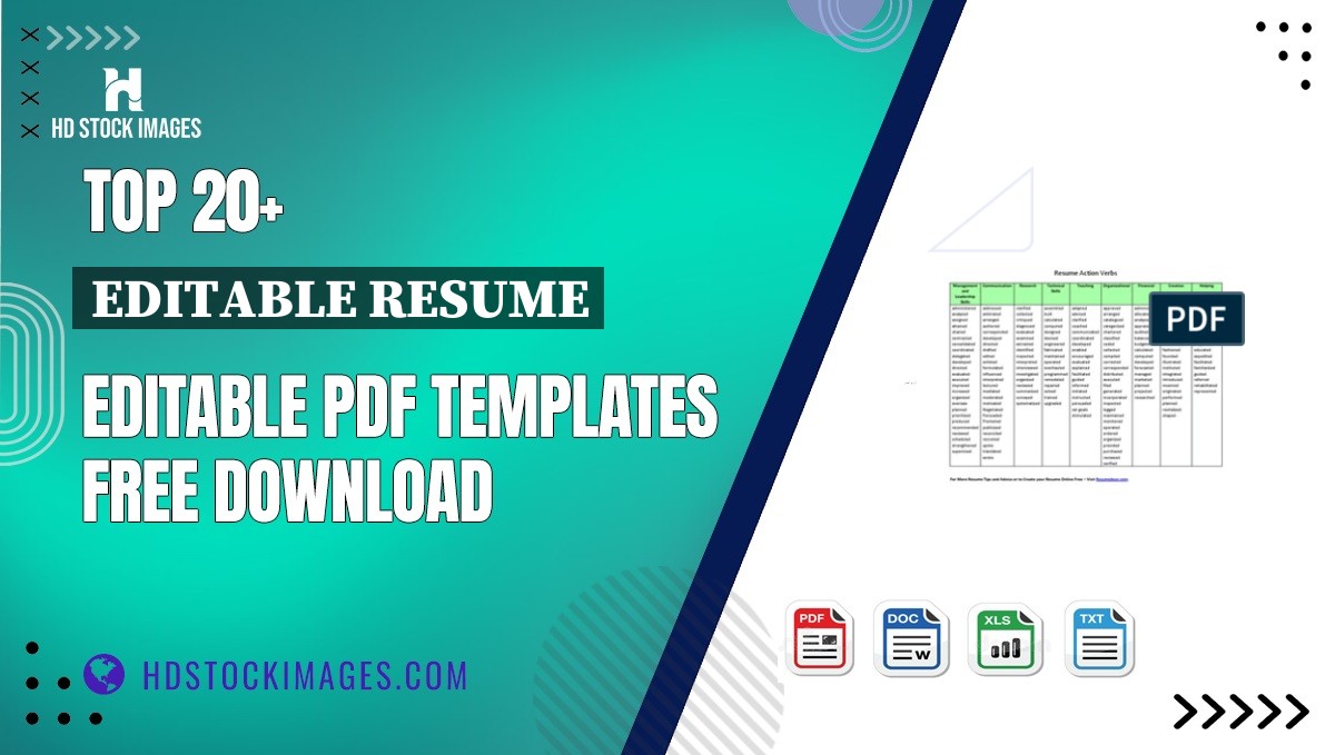 Top 20+ Editable Resume Editable PDF Templates Free Download