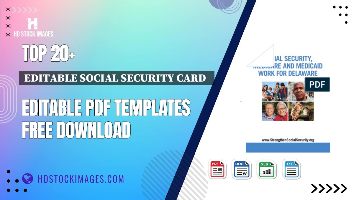 Top 20+ Editable Social Security Card   Editable PDF Templates Free Download