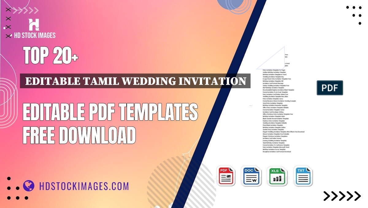 Top 20+ Editable Tamil Wedding Invitation Editable PDF Templates Free Download