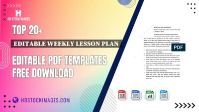 Top 20+ Editable Weekly Lesson Plan  Editable PDF Templates Free Download