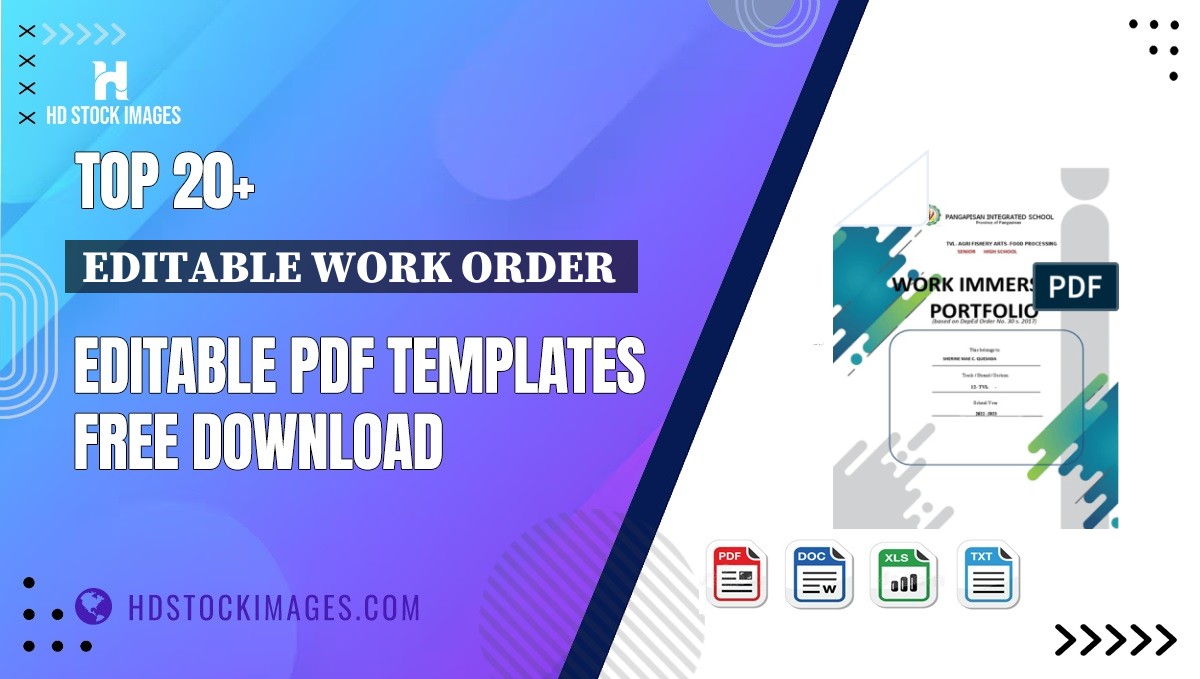 Top 20+ Editable Work Order  Editable PDF Templates Free Download