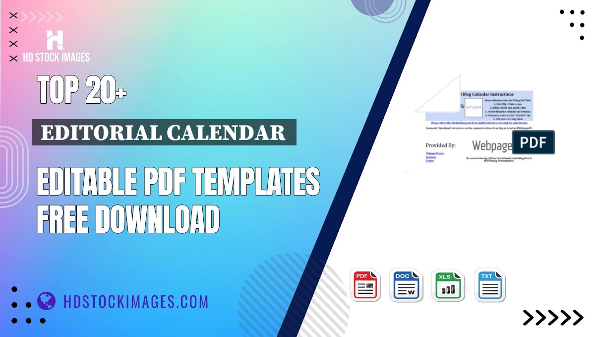 Top 20+ Editorial Calendar  Editable PDF Templates Free Download