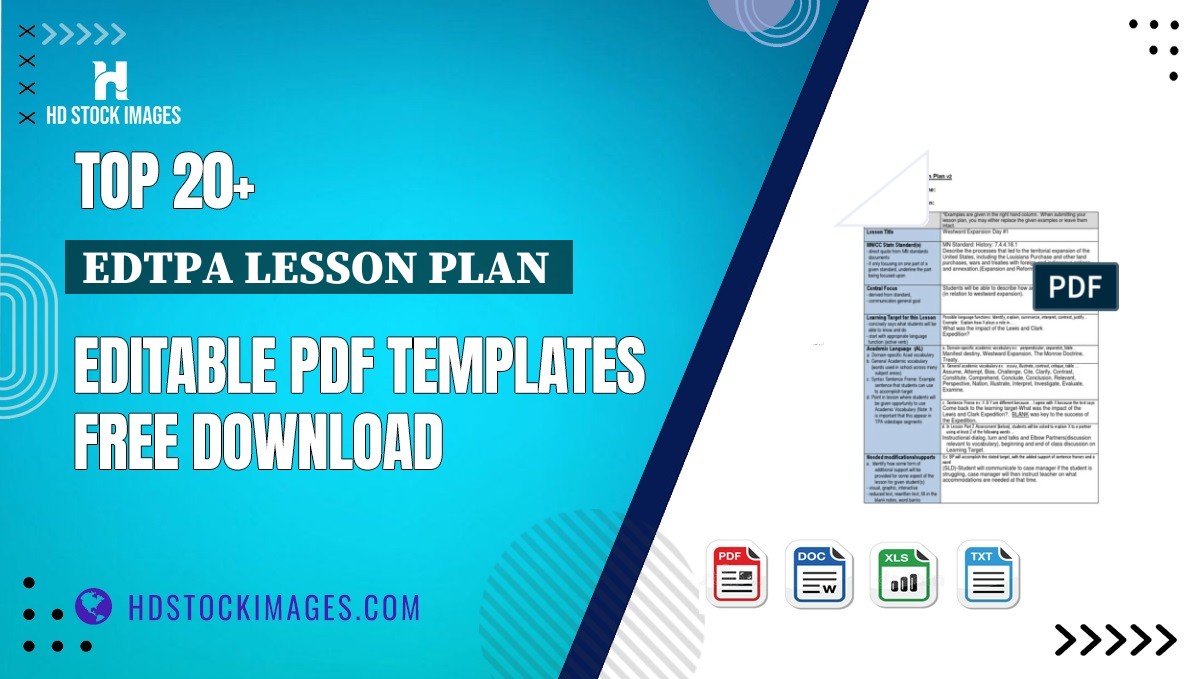 Top 20+ Edtpa Lesson Plan  Editable PDF Templates Free Download