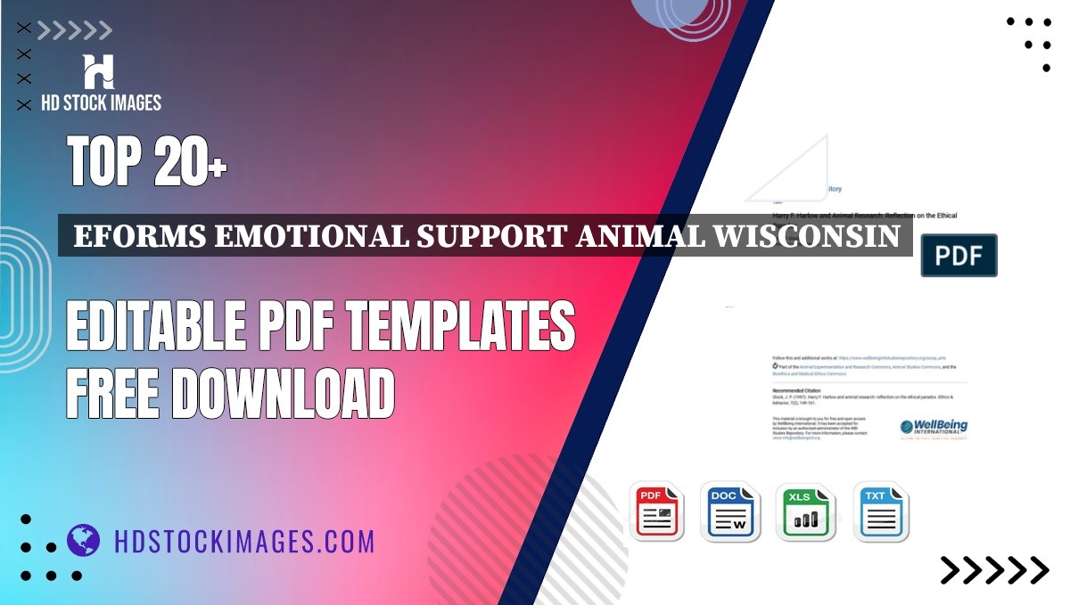 Top 20+ Eforms Emotional Support Animal Wisconsin Editable PDF Templates Free Download