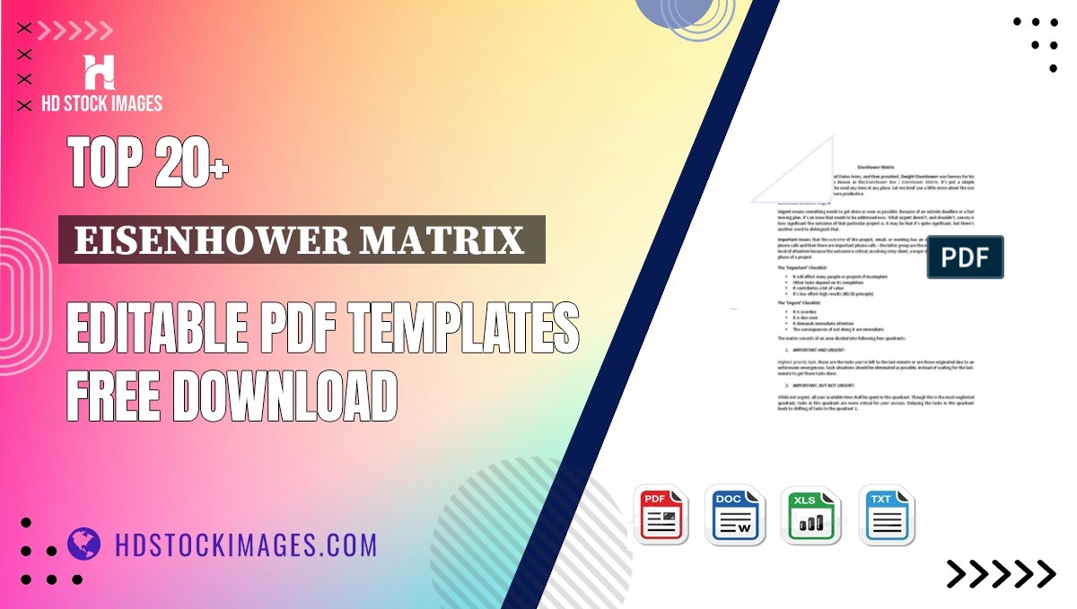 Top 20+ Eisenhower Matrix  Editable PDF Templates Free Download