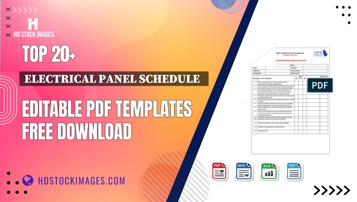 Top 20+ Electrical Panel Schedule   Editable PDF Templates Free Download