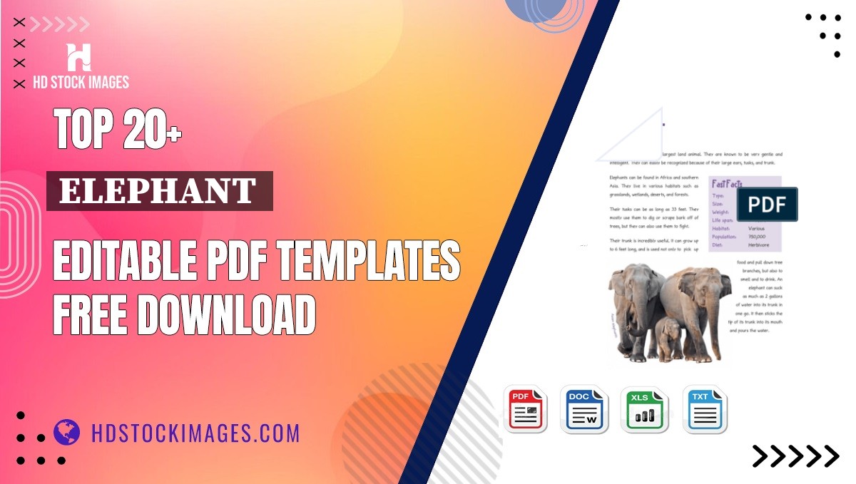 Top 20+ Elephant  Editable PDF Templates Free Download