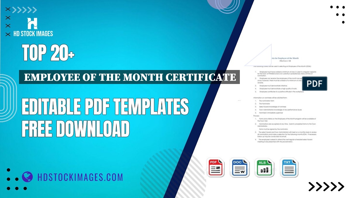 Top 20+ Employee Of The Month Certificate Editable PDF Templates Free Download