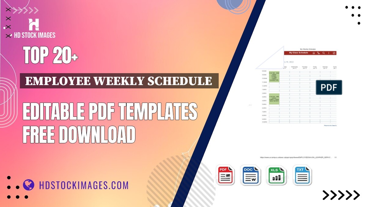 Top 20+ Employee Weekly Schedule  Editable PDF Templates Free Download