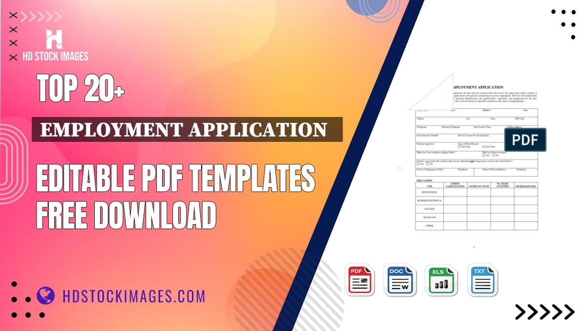 Top 20+ Employment Application   Editable PDF Templates Free Download