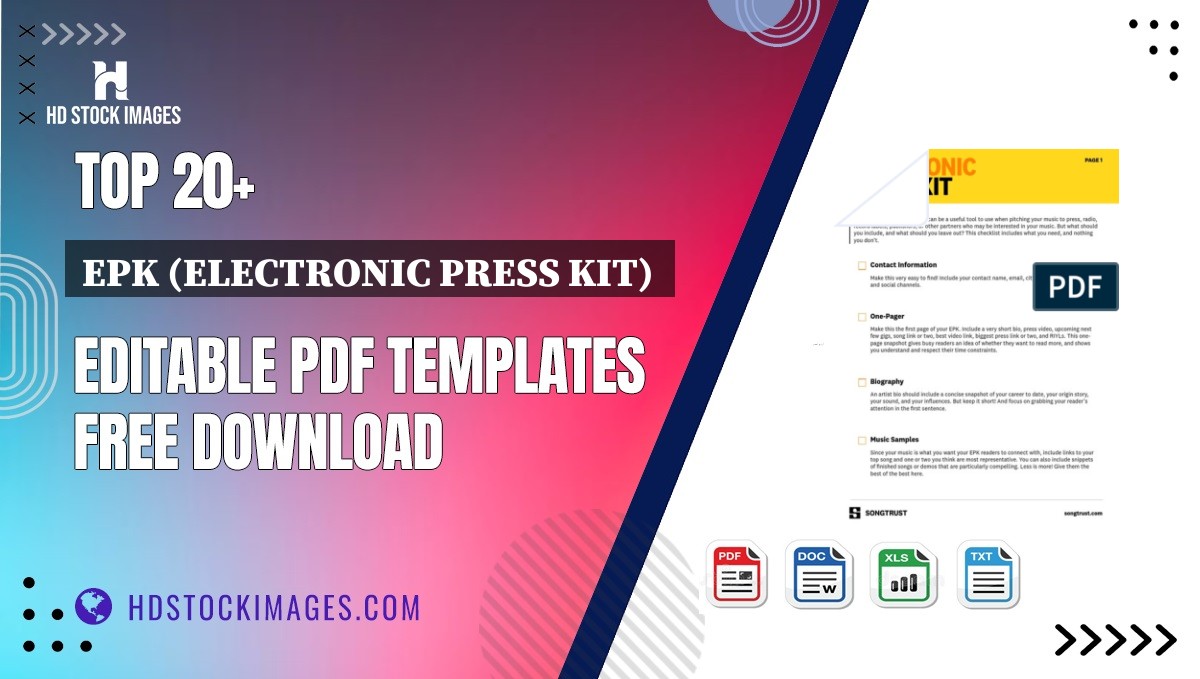 Top 20+ Epk (electronic Press Kit)  Editable PDF Templates Free Download