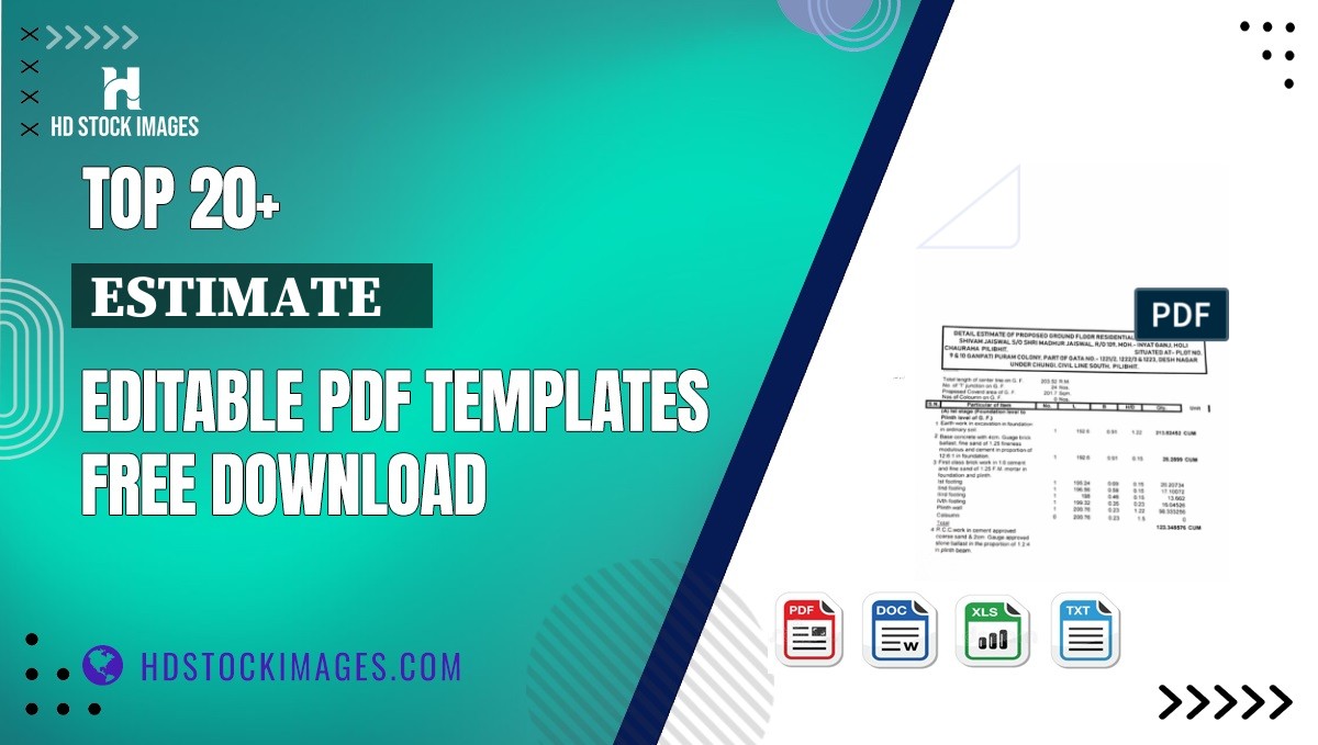 Top 20+ Estimate    Editable PDF Templates Free Download