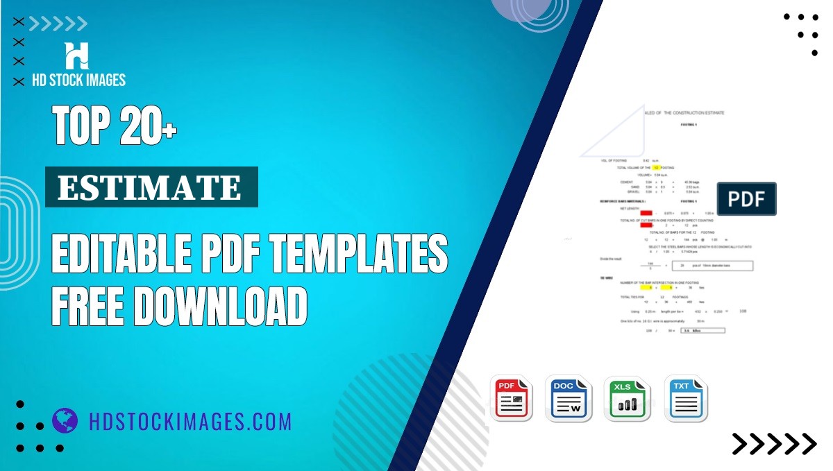 Top 20+ Estimate  Editable PDF Templates Free Download