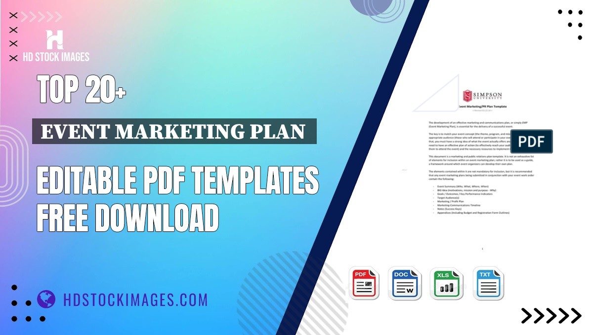 Top 20+ Event Marketing Plan  Editable PDF Templates Free Download