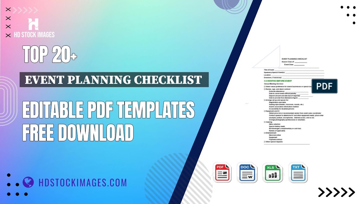 Top 20+ Event Planning Checklist  Editable PDF Templates Free Download