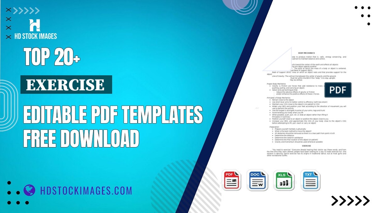 Top 20+ Exercise  Editable PDF Templates Free Download