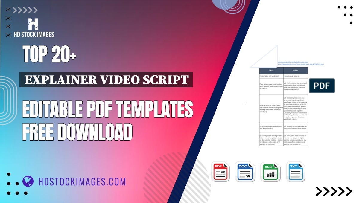 Top 20+ Explainer Video Script Editable PDF Templates Free Download