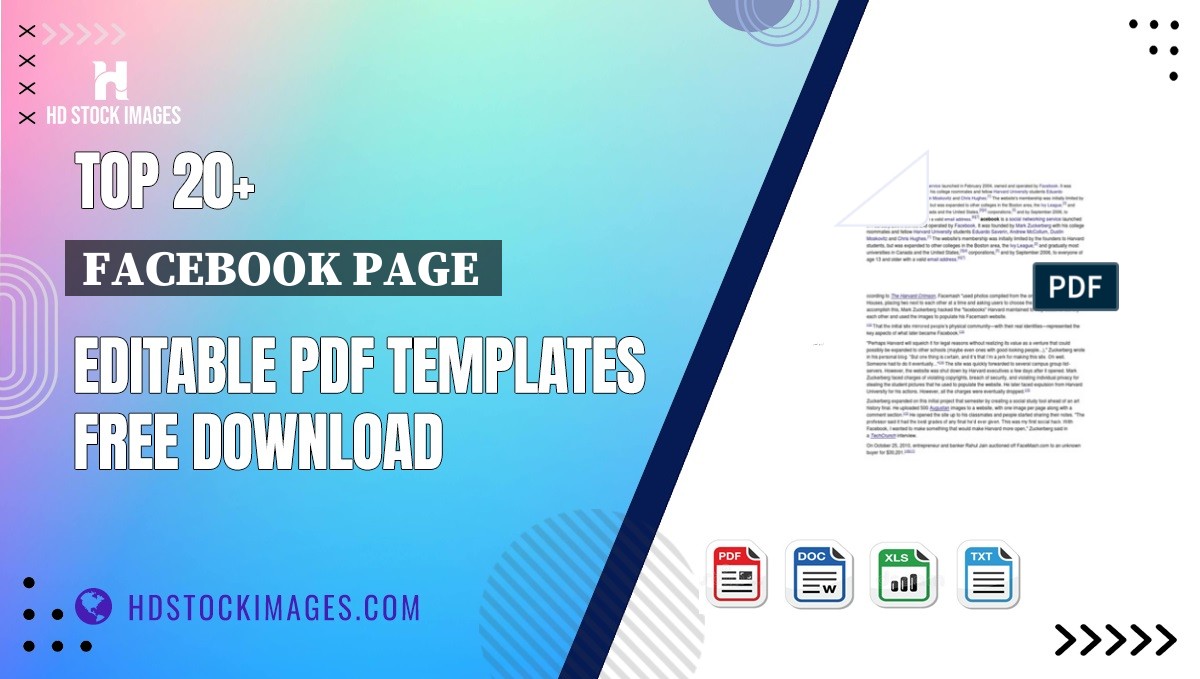 Top 20+ Facebook Page  Editable PDF Templates Free Download