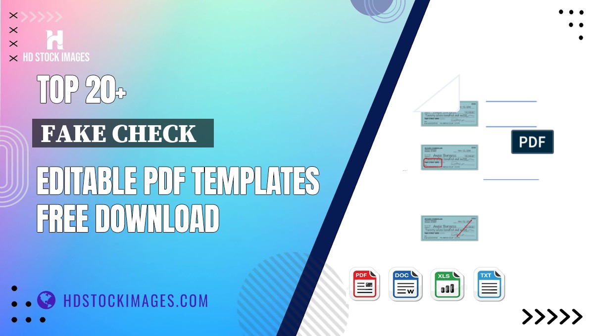 Top 20+ Fake Check   Editable PDF Templates Free Download