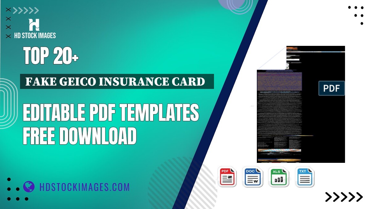 Top 20+ Fake Geico Insurance Card   Editable PDF Templates Free Download