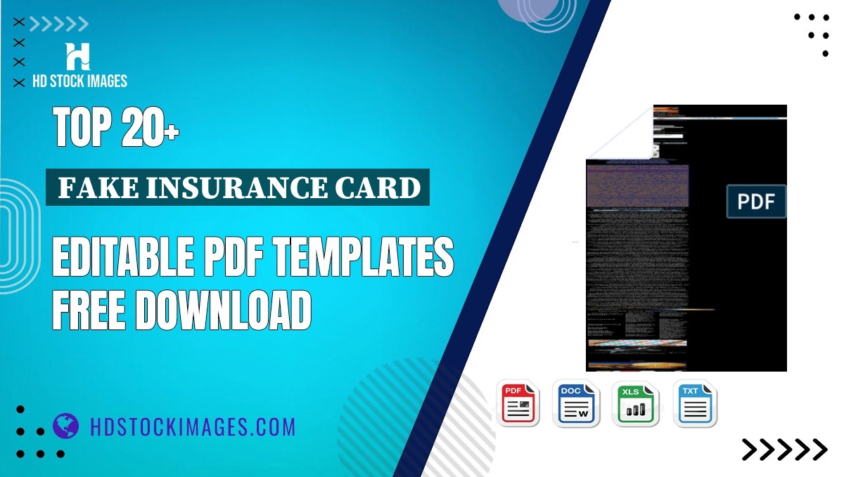 Top 20+ Fake Insurance Card Editable PDF Templates Free Download