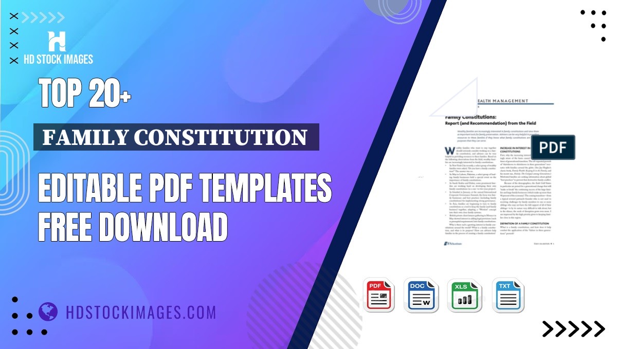 Top 20+ Family Constitution  Editable PDF Templates Free Download