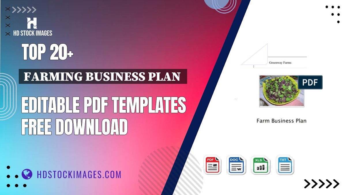 Top 20+ Farming Business Plan  Editable PDF Templates Free Download