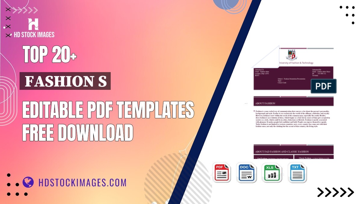 Top 20+ Fashion S Editable PDF Templates Free Download