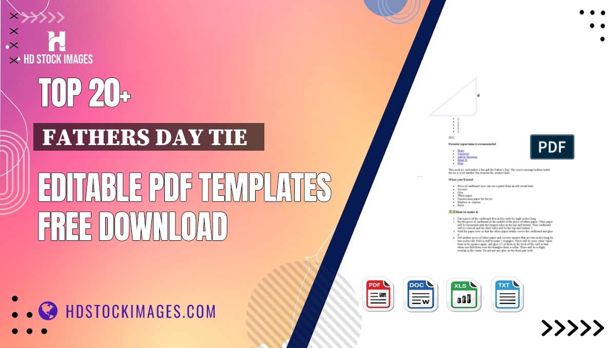 Top 20+ Fathers Day Tie   Editable PDF Templates Free Download