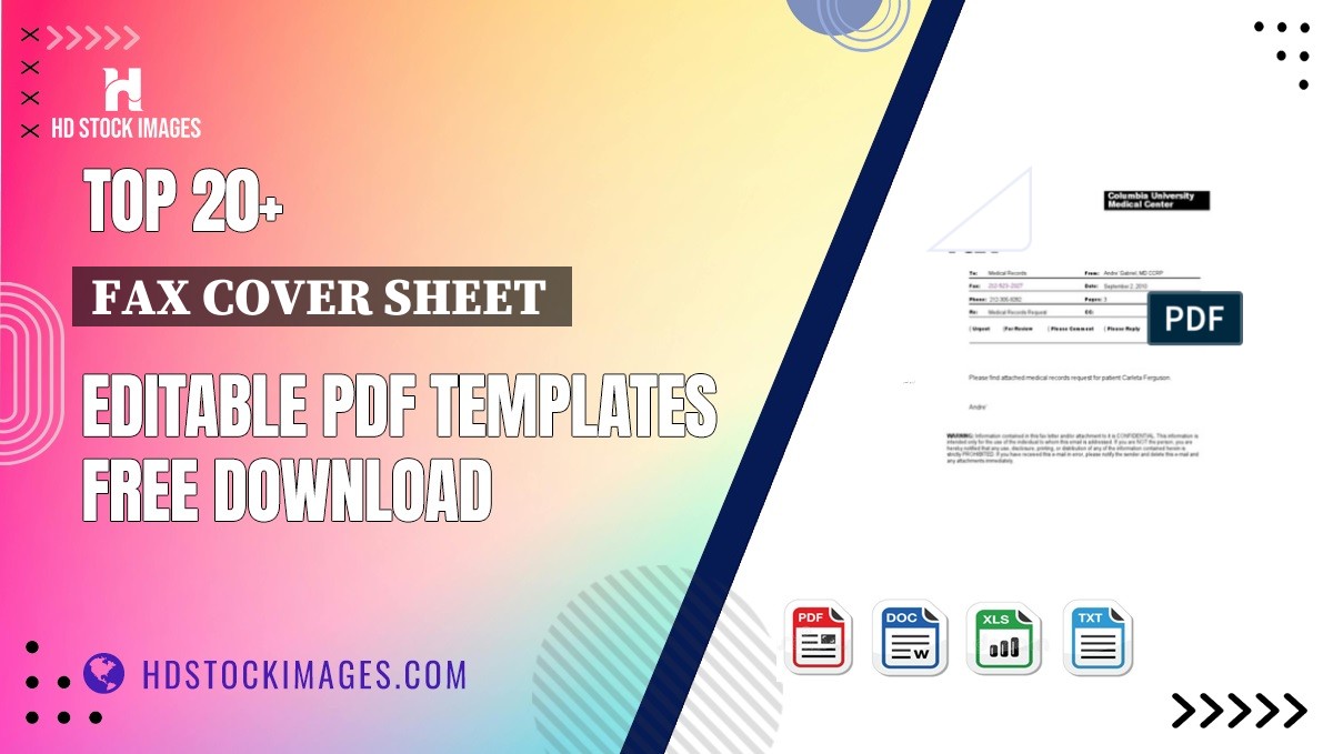 Top 20+ Fax Cover Sheet  Editable PDF Templates Free Download