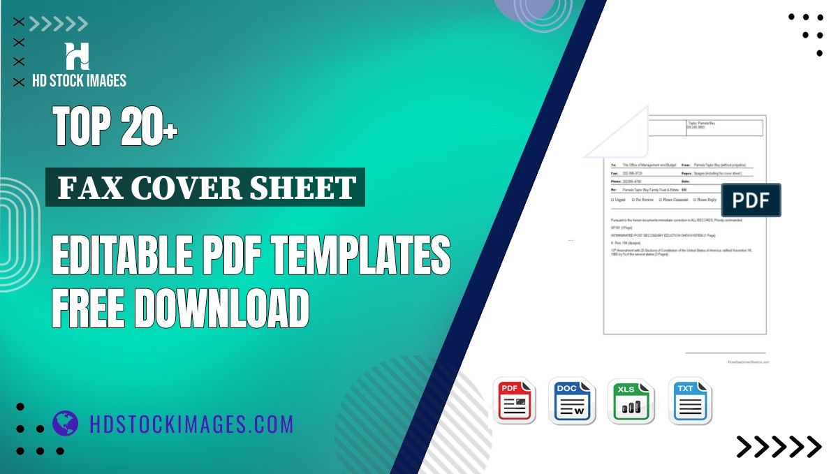 Top 20+ Fax Cover Sheet Editable PDF Templates Free Download