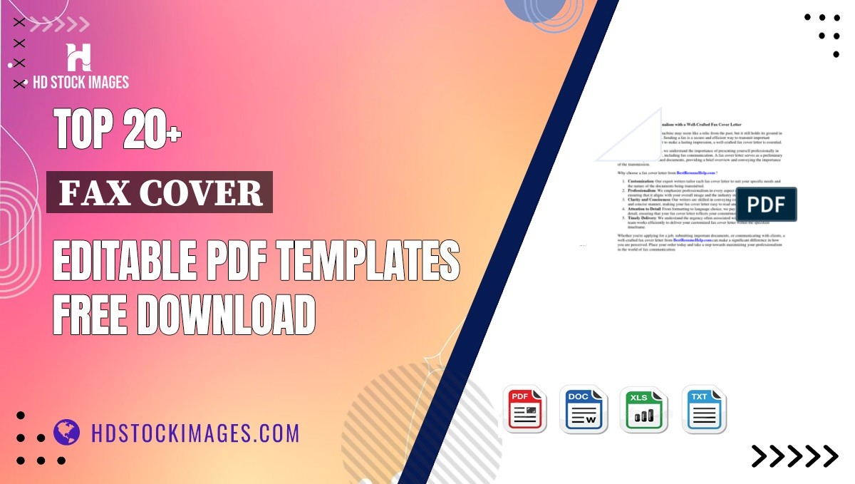 Top 20+ Fax Cover Editable PDF Templates Free Download