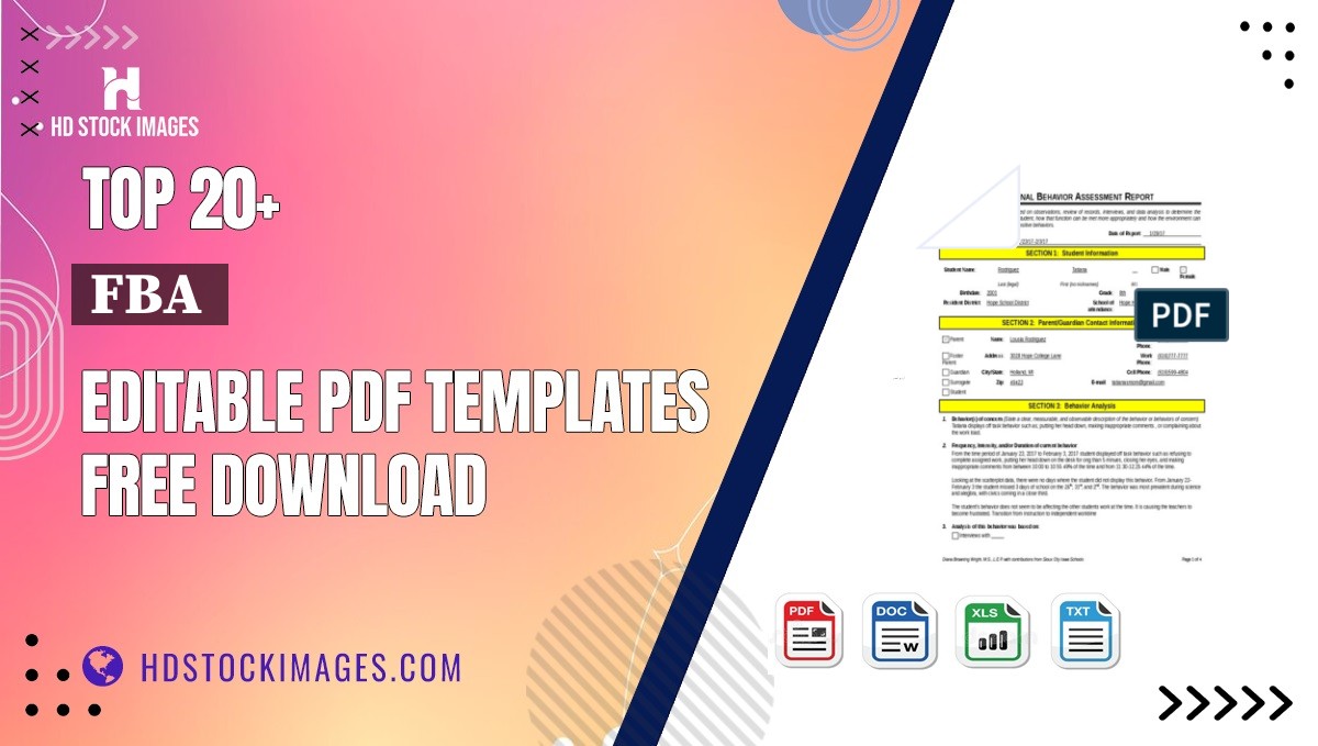 Top 20+ Fba  Editable PDF Templates Free Download